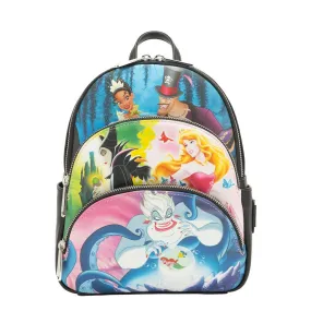 707 Street Exclusive - Loungefly Disney Princesses vs Villains Triple Pocket Mini Backpack