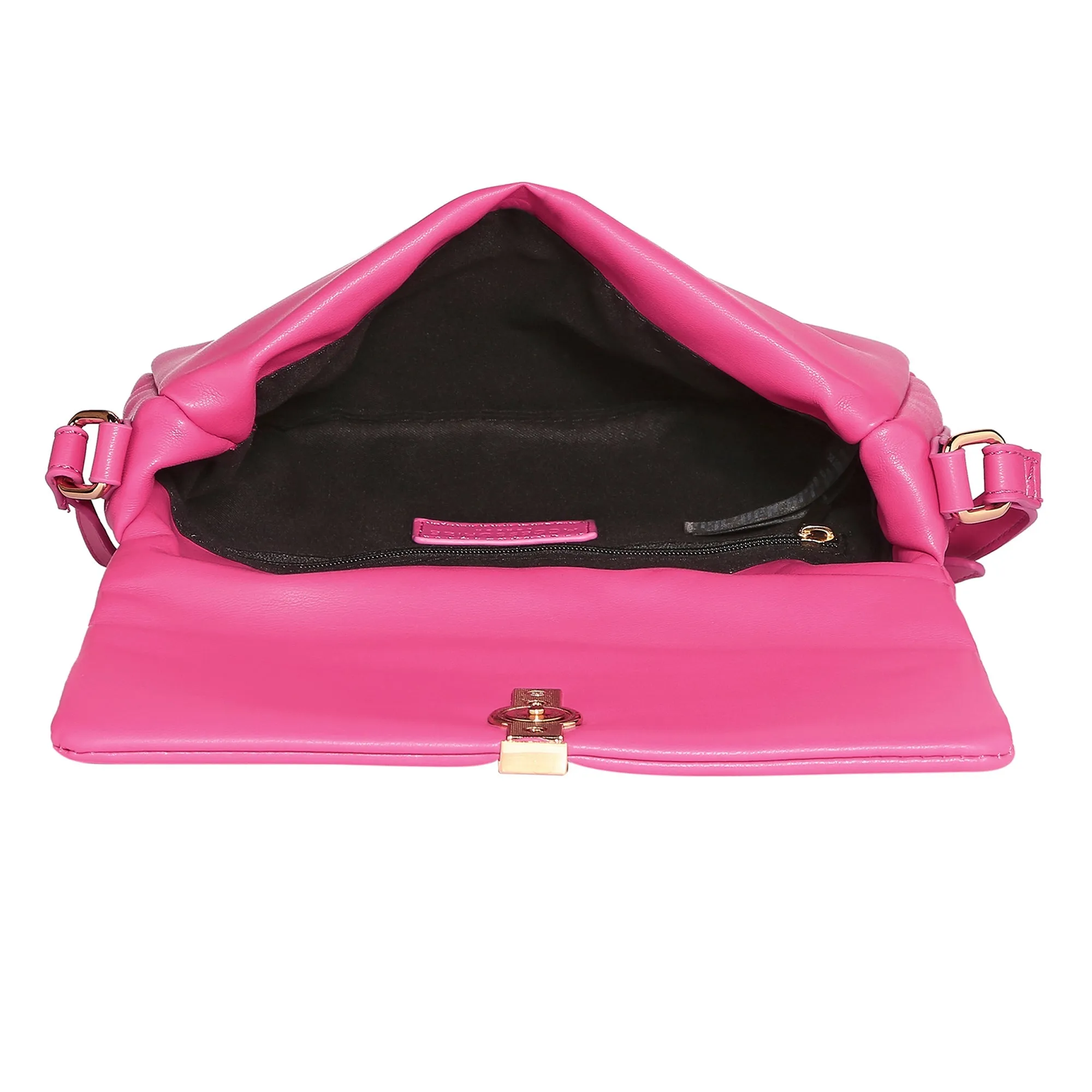 Accessorize London Women's Fuchsia Puffer Cross Body Bag