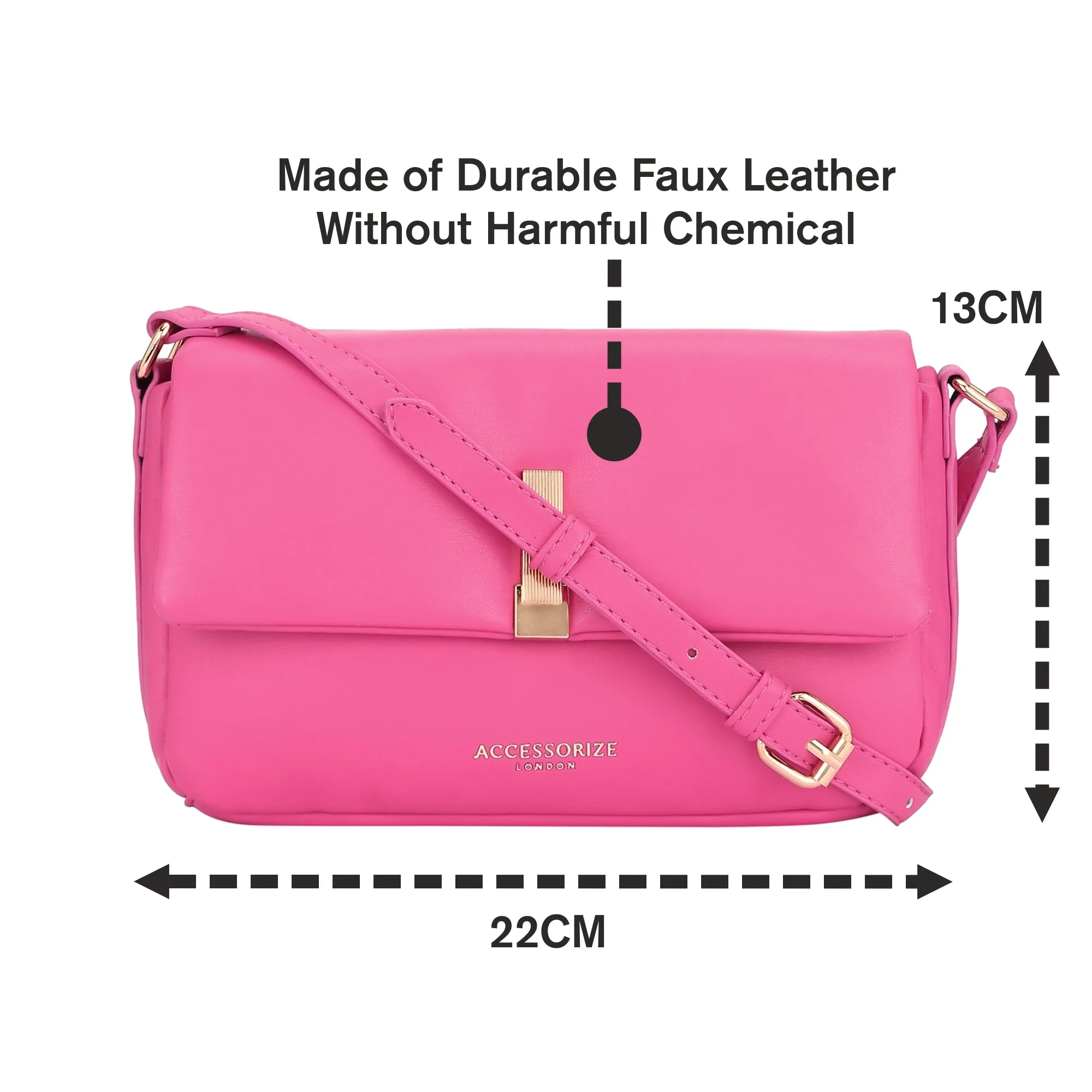 Accessorize London Women's Fuchsia Puffer Cross Body Bag