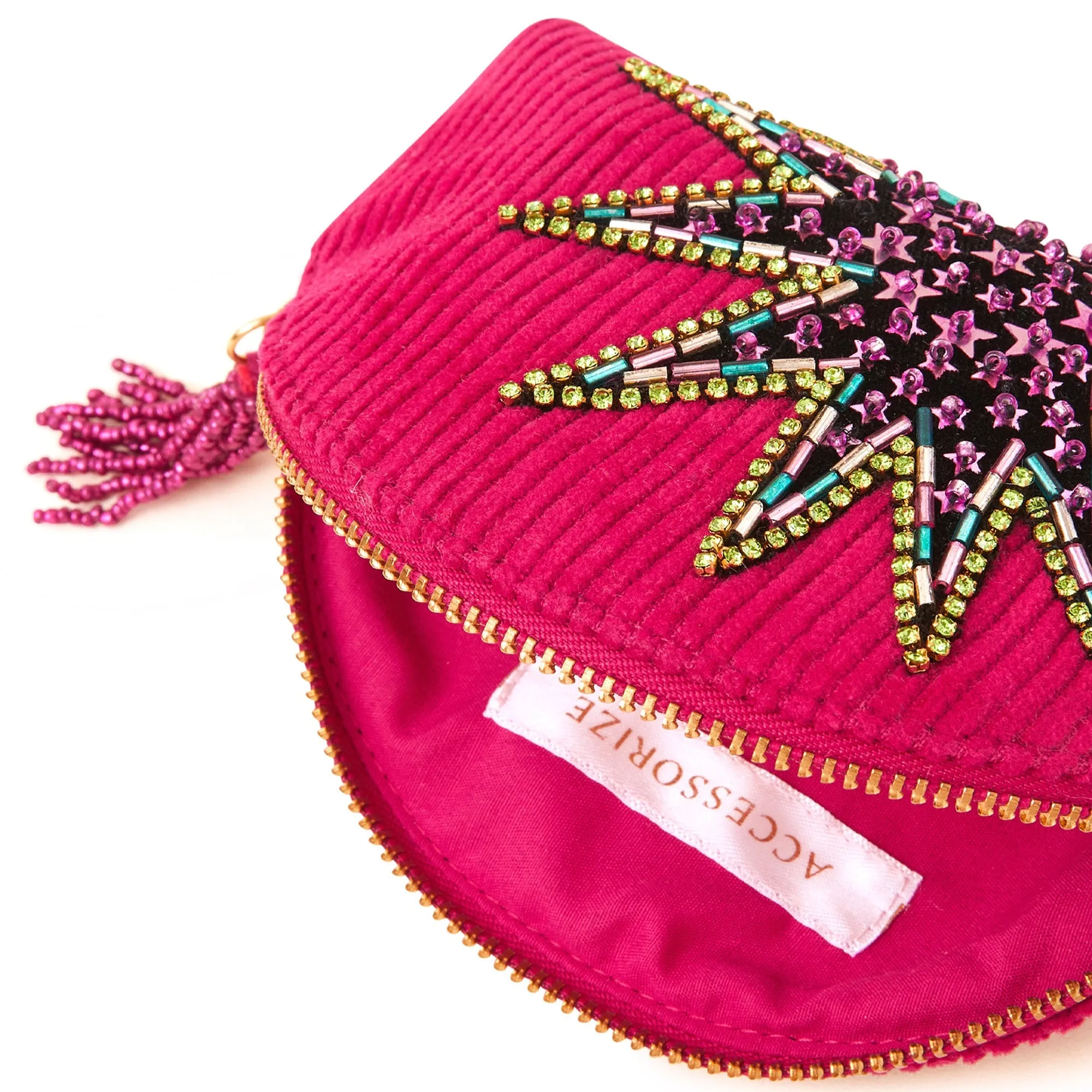 Accessorize London Women's  Fuchsia Star Cord Coin Purse