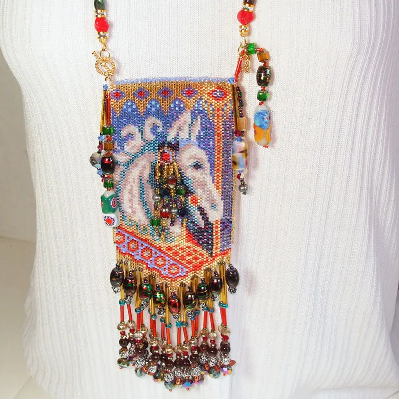 Adalea, Amulet Bag, Carousel Horse, Necklace