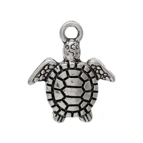 AVBeads Beach Charms Turtle Charms Silver 16mm x 14mm Metal Charms 4pcs