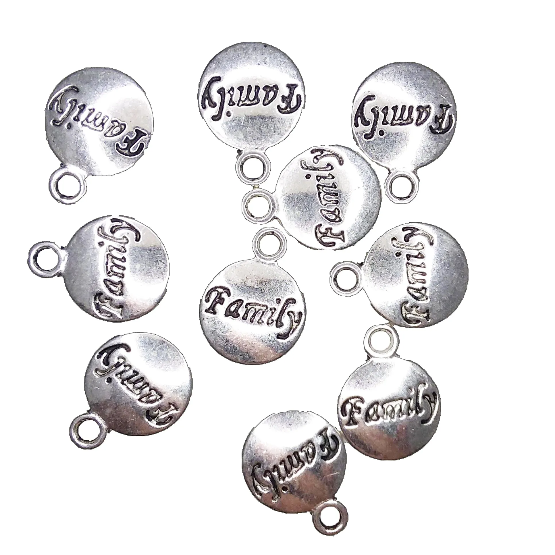 AVBeads Message Charms Family Charms Silver 15mm x 12mm Metal Charms 10pcs