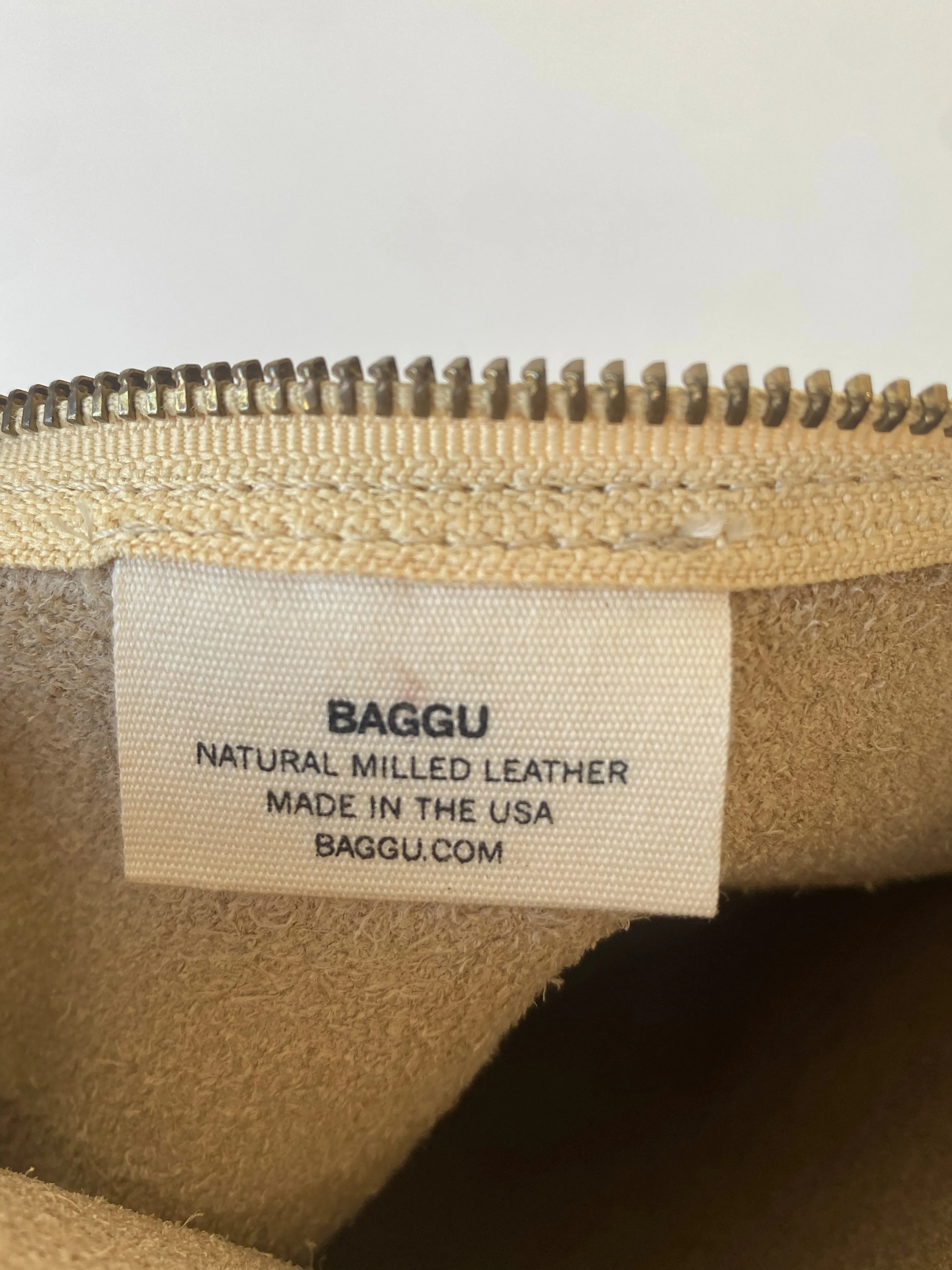 Baggu Gold Leather Clutch