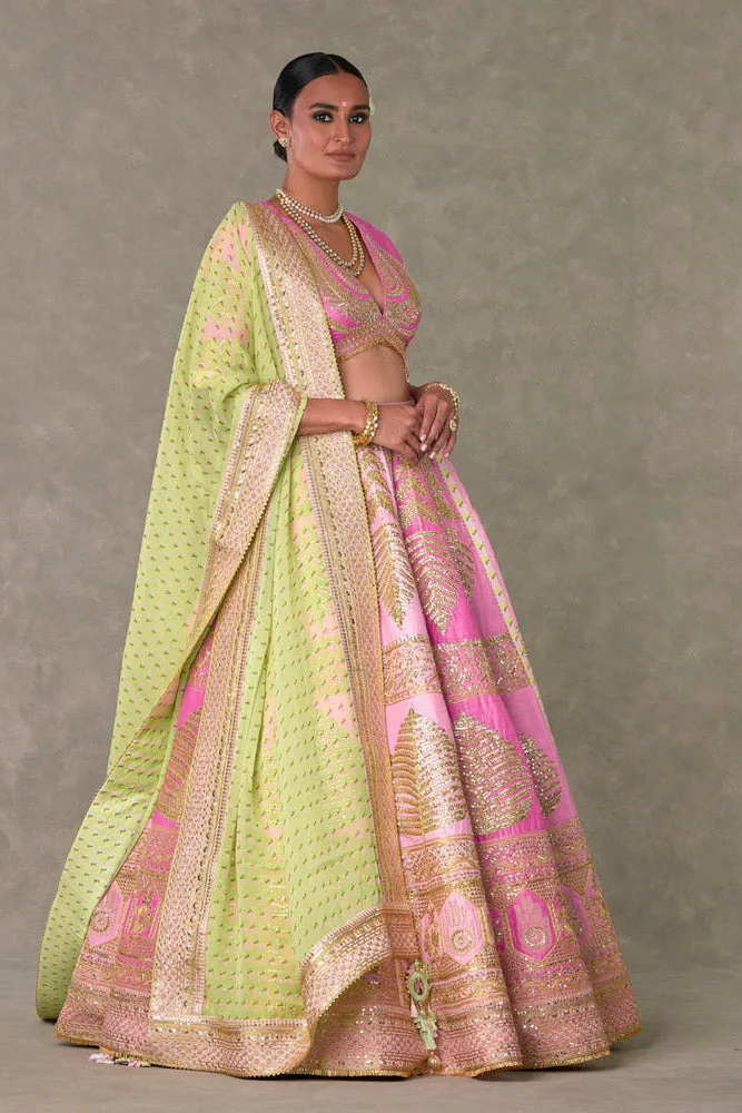 Barfi Pink Paan Patti Lehenga Set