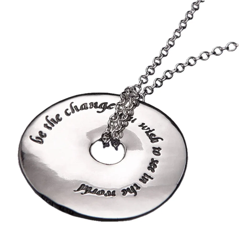 Be The Change Gandhi Quote Pendant