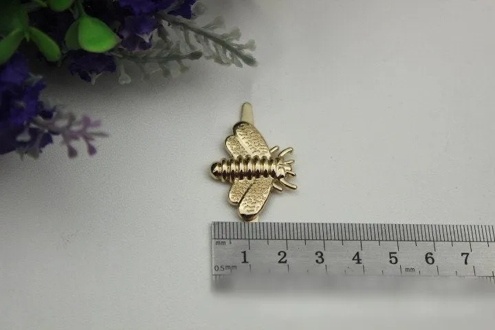 Beetle Purse Label 1/10pcs Bag Hardware Charm Gold Silver Gunmetal Handmade Purse Handbag Making Metal Decoration 30mm Wholesale Supplies