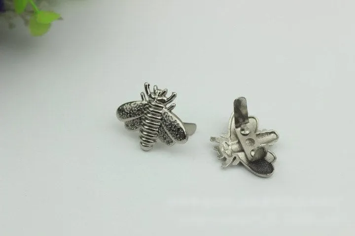 Beetle Purse Label 1/10pcs Bag Hardware Charm Gold Silver Gunmetal Handmade Purse Handbag Making Metal Decoration 30mm Wholesale Supplies