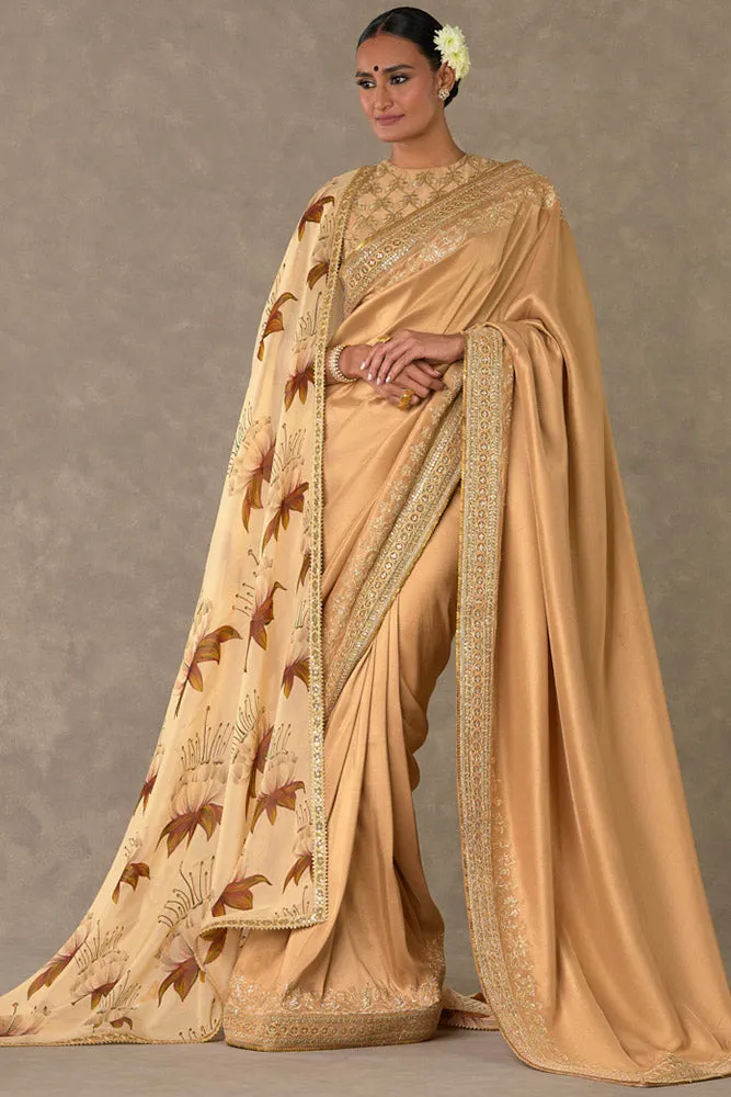 Beige 'Madakal-Chidiya' Saree