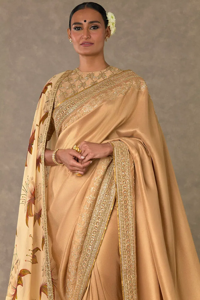 Beige 'Madakal-Chidiya' Saree