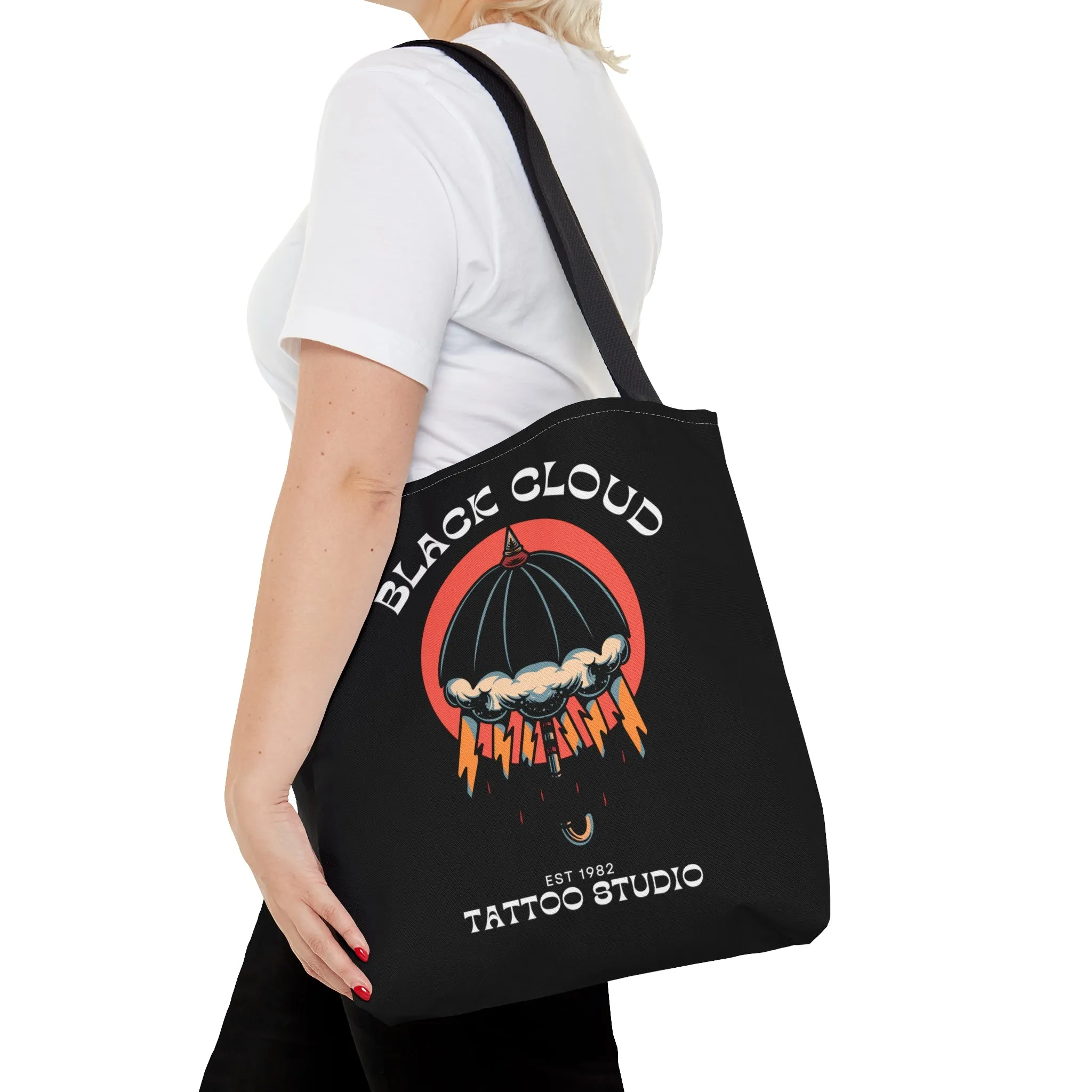 Black Cloud Tattoo Studio Tote Bag / Black Bag