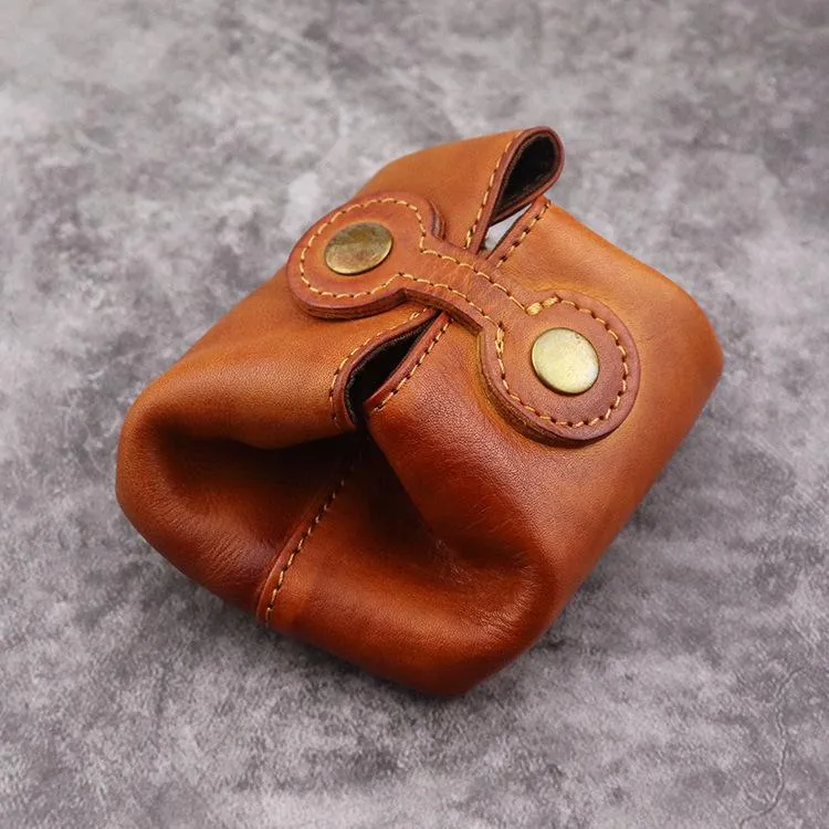 Black Women Mens Leather Coin Purse Coin Pouch Change Case Mini Leather Pouch For Men and Women