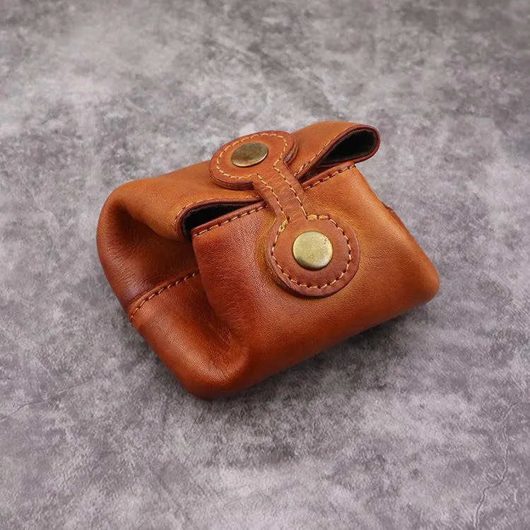 Black Women Mens Leather Coin Purse Coin Pouch Change Case Mini Leather Pouch For Men and Women