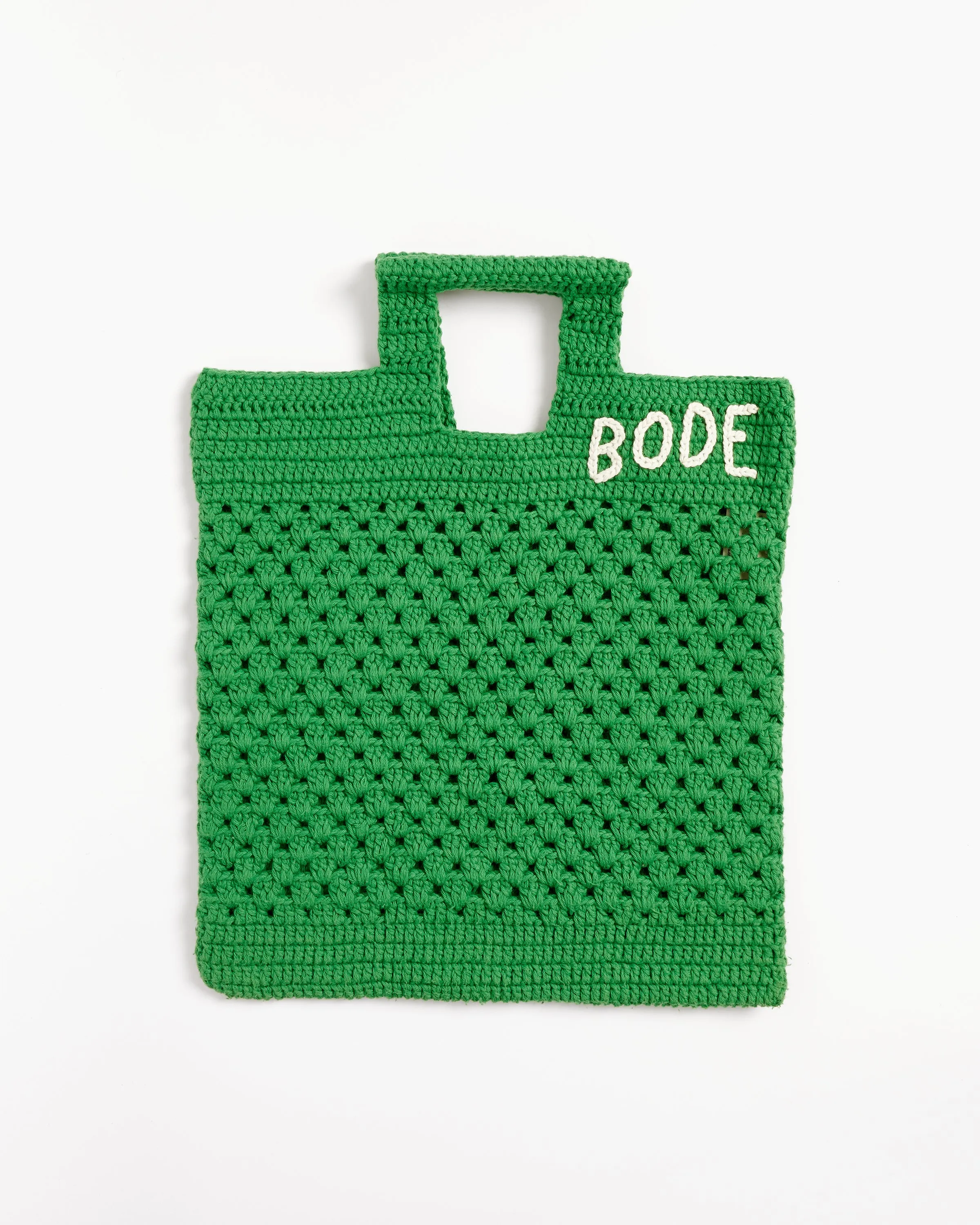 Bode Crochet Tote - Green - OS