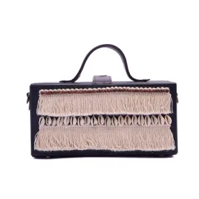 Boho Hand embroidered tassel crossbody clutch bag for women