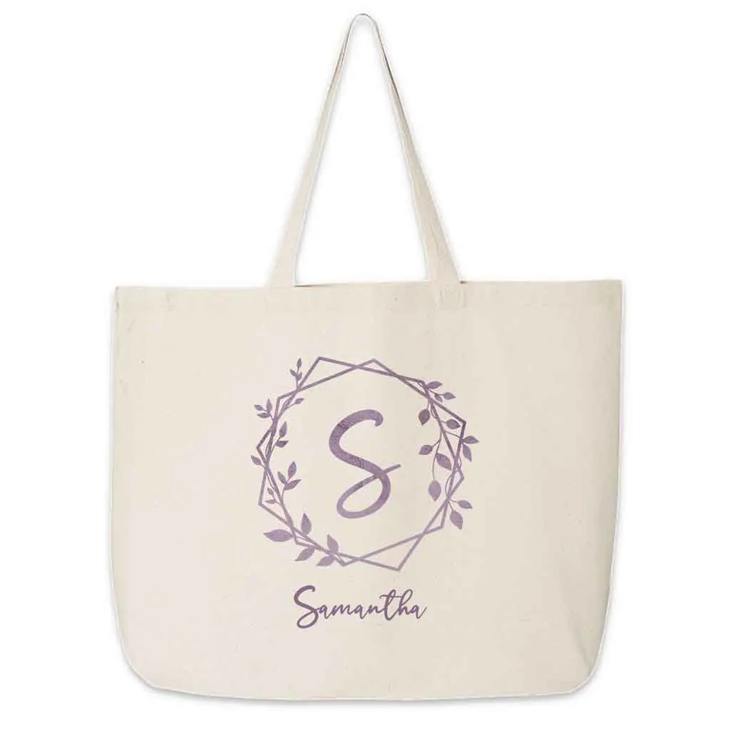 Bridal Party Tote Bag Personalized with Stylized Monogram