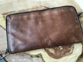 Brown Zip Around Wallet