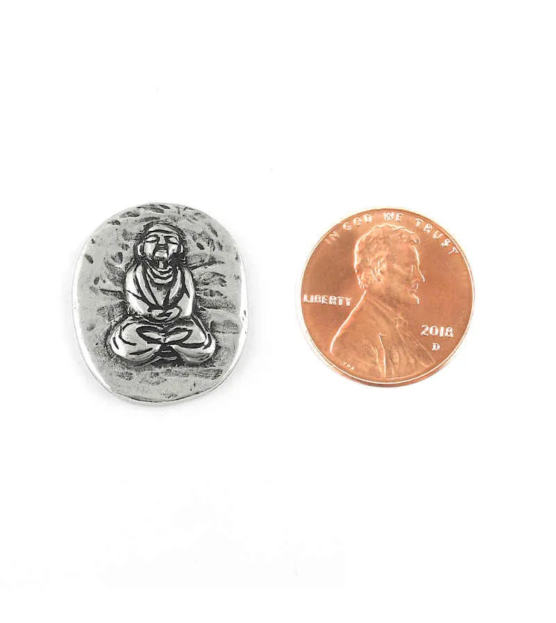 Buddha Pocket Stone, Lead-Free Pewter