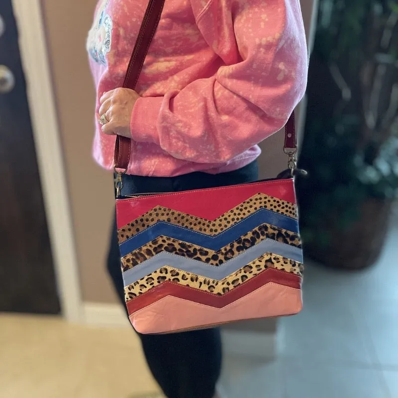 Chevron Hair on Hide Purse