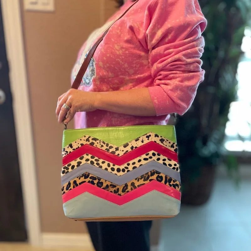 Chevron Hair on Hide Purse