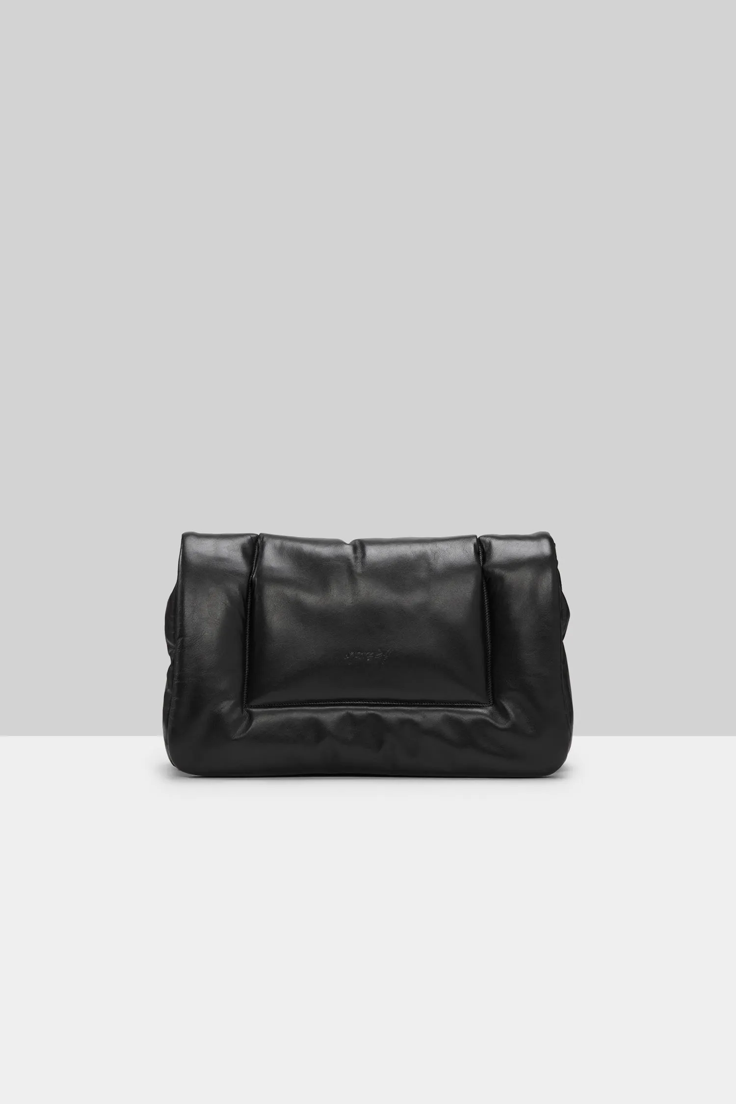 Cornice Leather Clutch Bag in Black