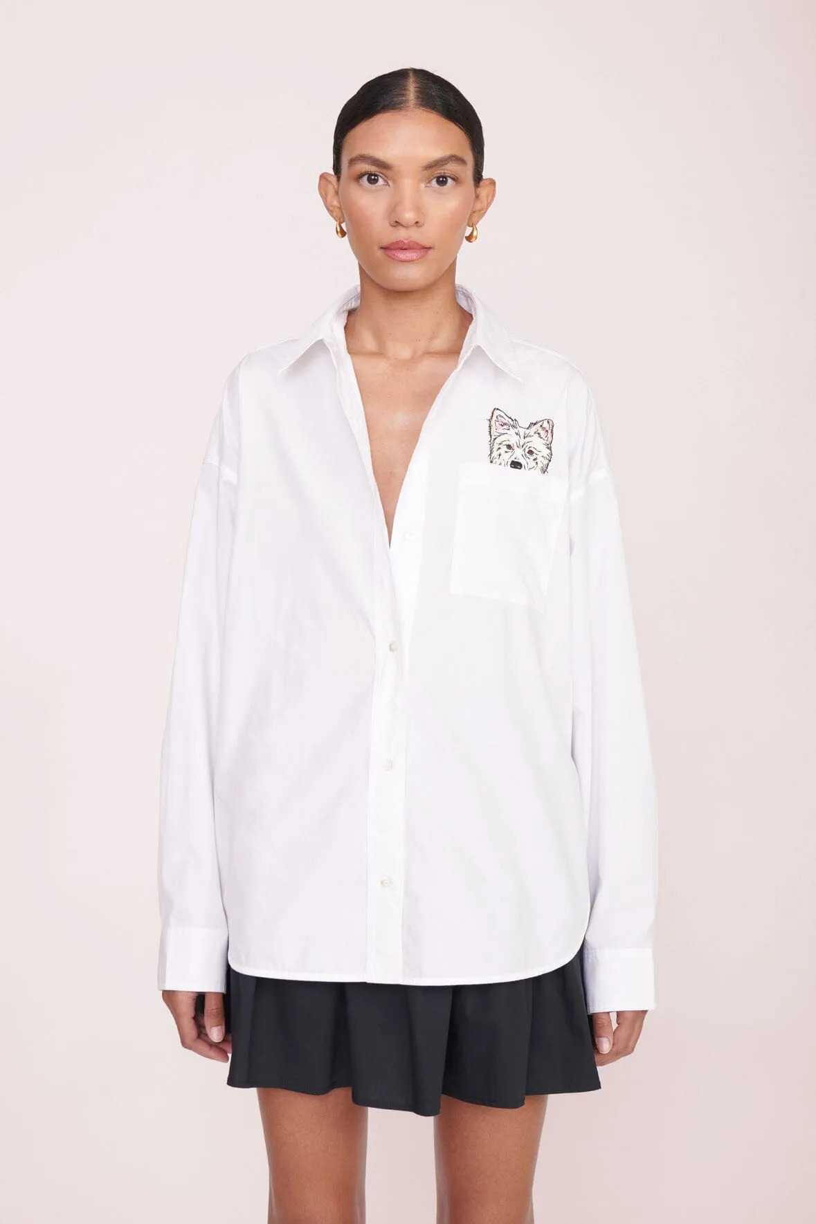 CUSTOM STAUD x C.BONZ CLASSIC OVERSIZED SHIRT | WHITE