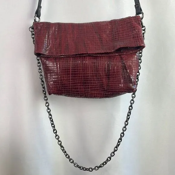 DaniellaLehaviBurgundy Woven Leather Bag