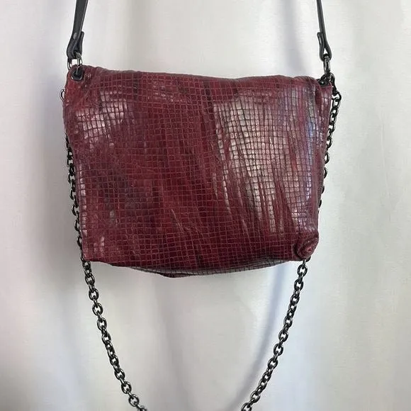 DaniellaLehaviBurgundy Woven Leather Bag