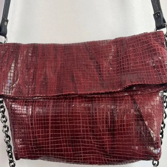 DaniellaLehaviBurgundy Woven Leather Bag