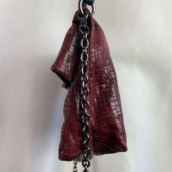 DaniellaLehaviBurgundy Woven Leather Bag