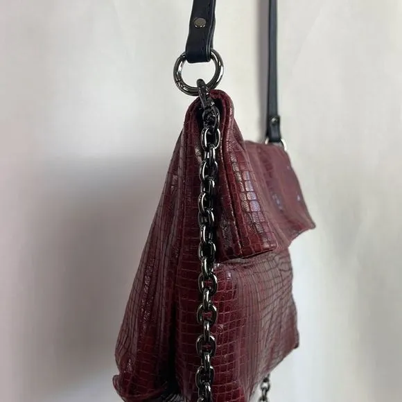 DaniellaLehaviBurgundy Woven Leather Bag