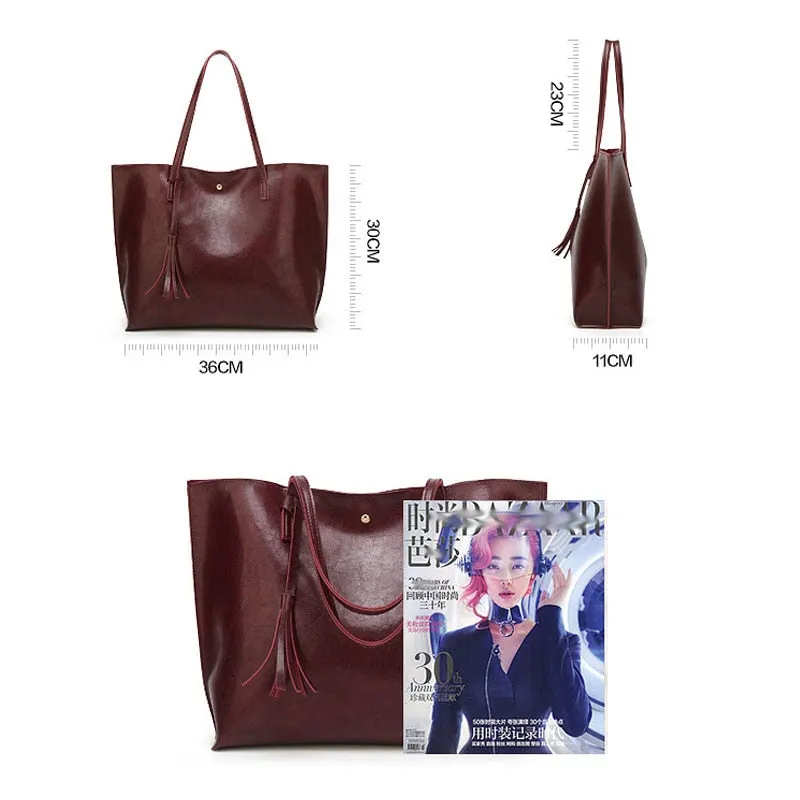 Designer Soft PU Leather Tote Bag, Shoulder Bag and Handbag