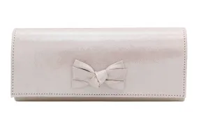 EMIS Pale/Dusty  Pink Envelope Clutch Bag with Bow