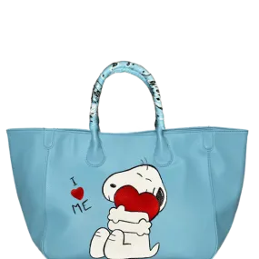 Everyday Vegan Tote - Snoopy Vegan Pebble Leather Hand Painted