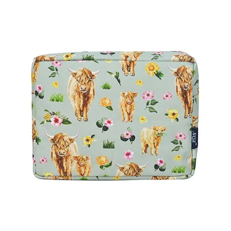 Floral Cow NGIL Large Cosmetic Travel Pouch