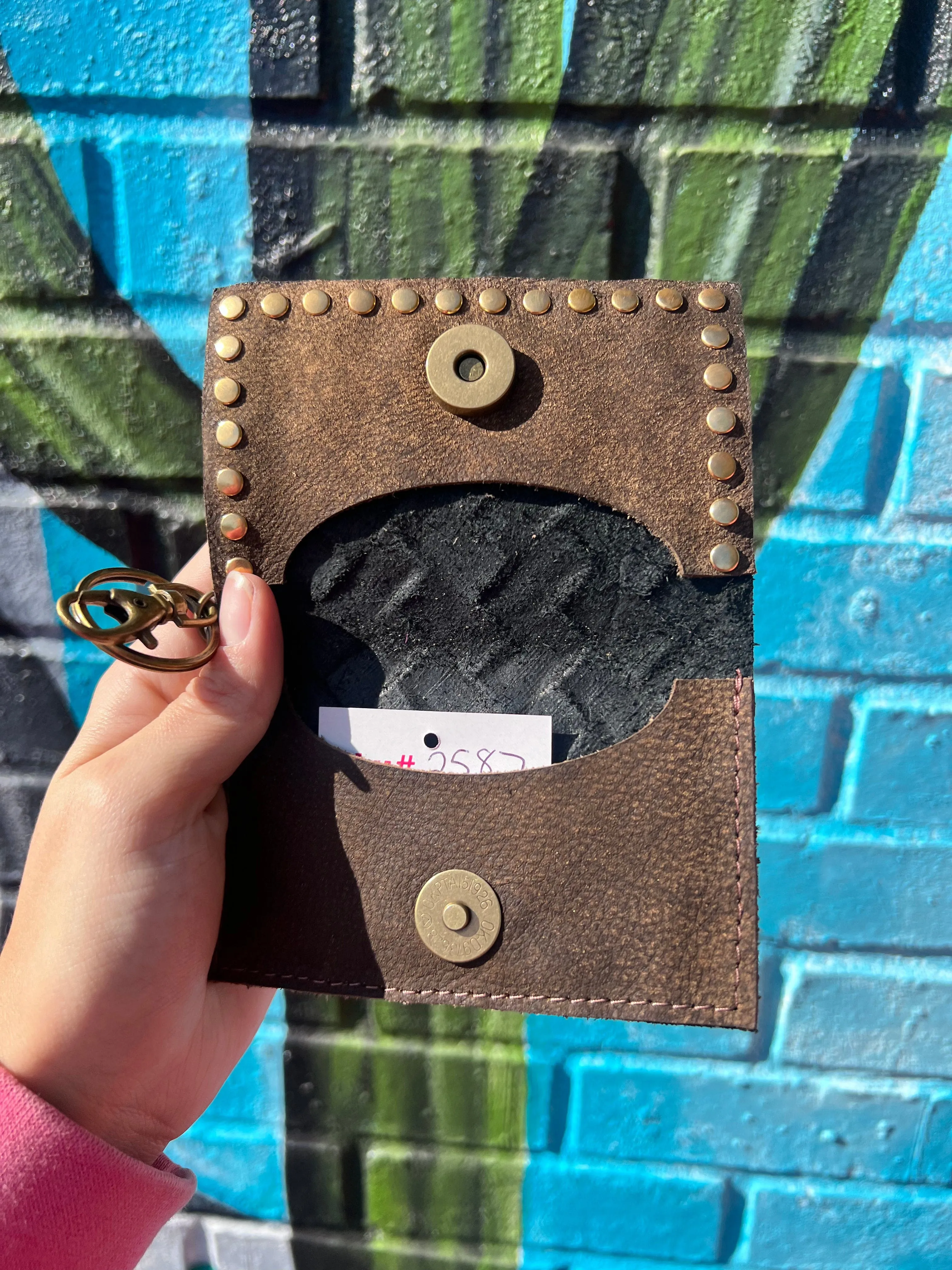 Genuine Leather Keychain Card Holders