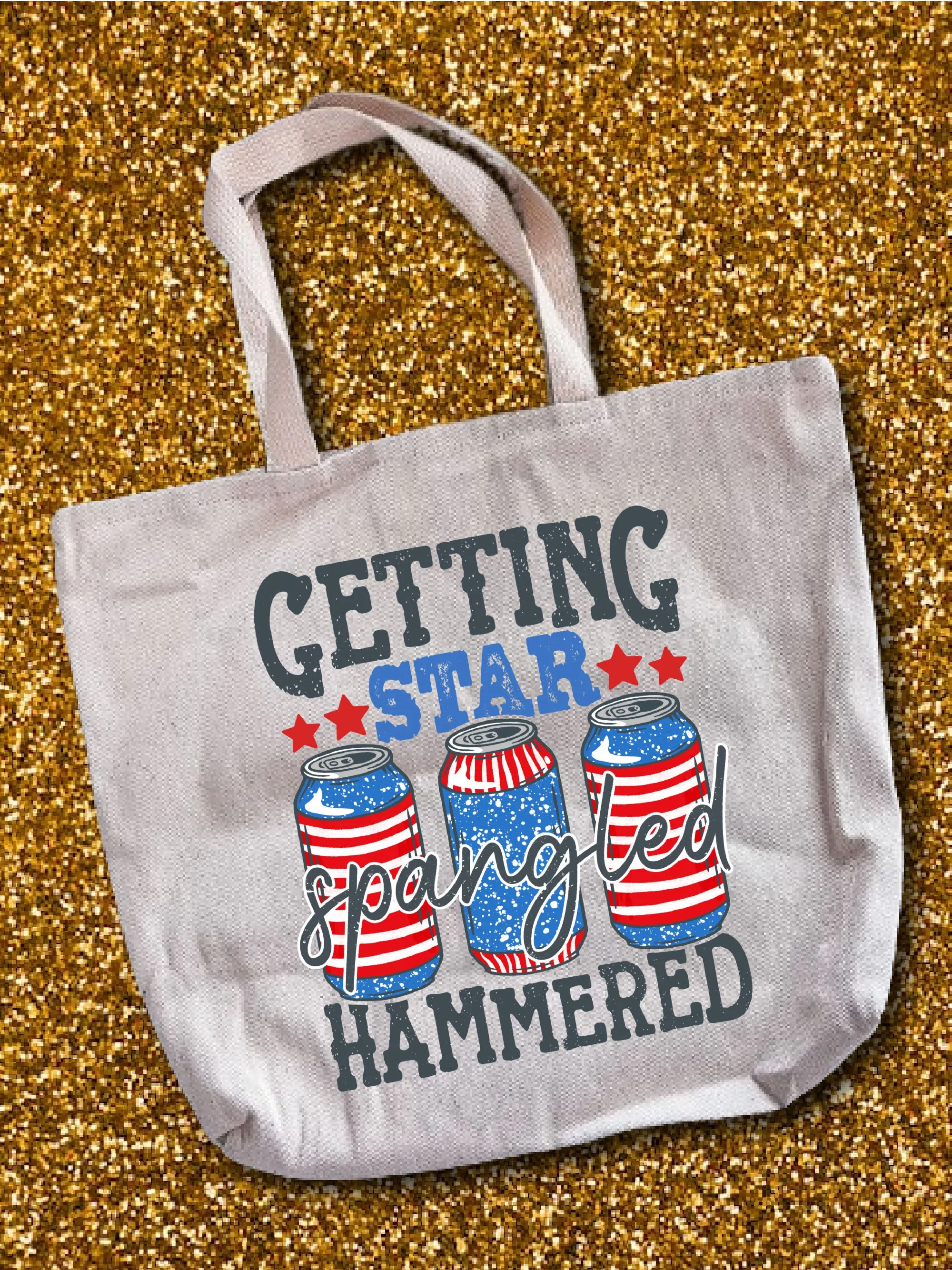 Getting Star Spangled Hammered Tote Bag