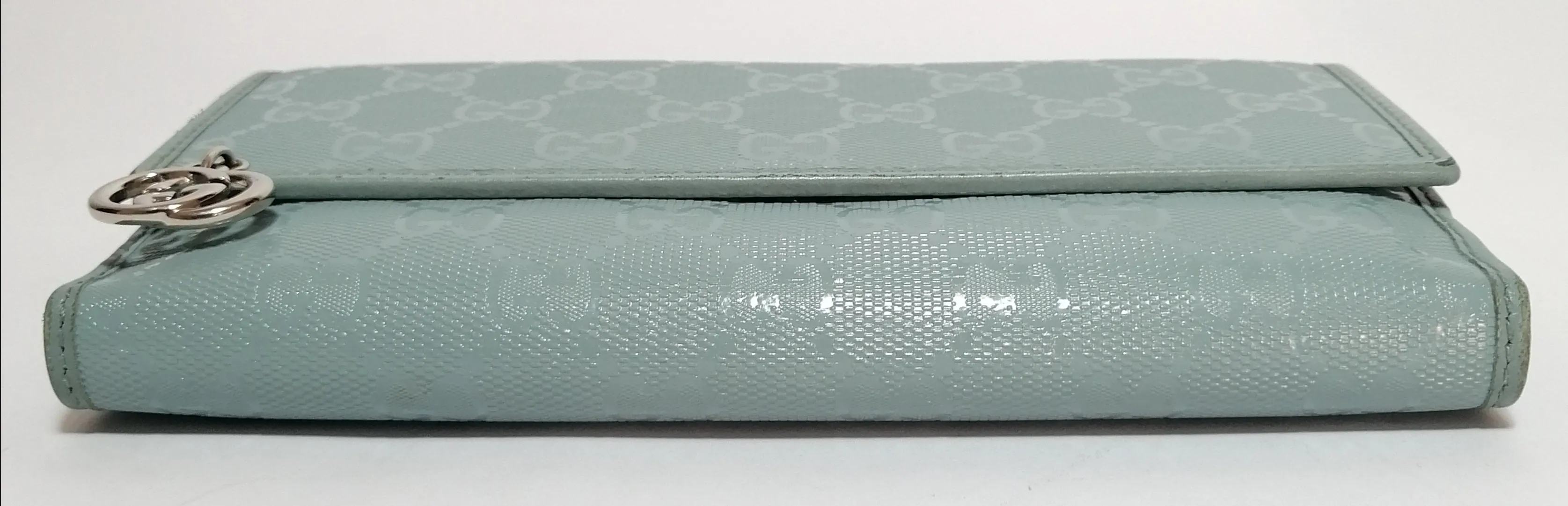 Gucci GG 'Pierce' Light Blue Leather Wallet | Pre Loved |