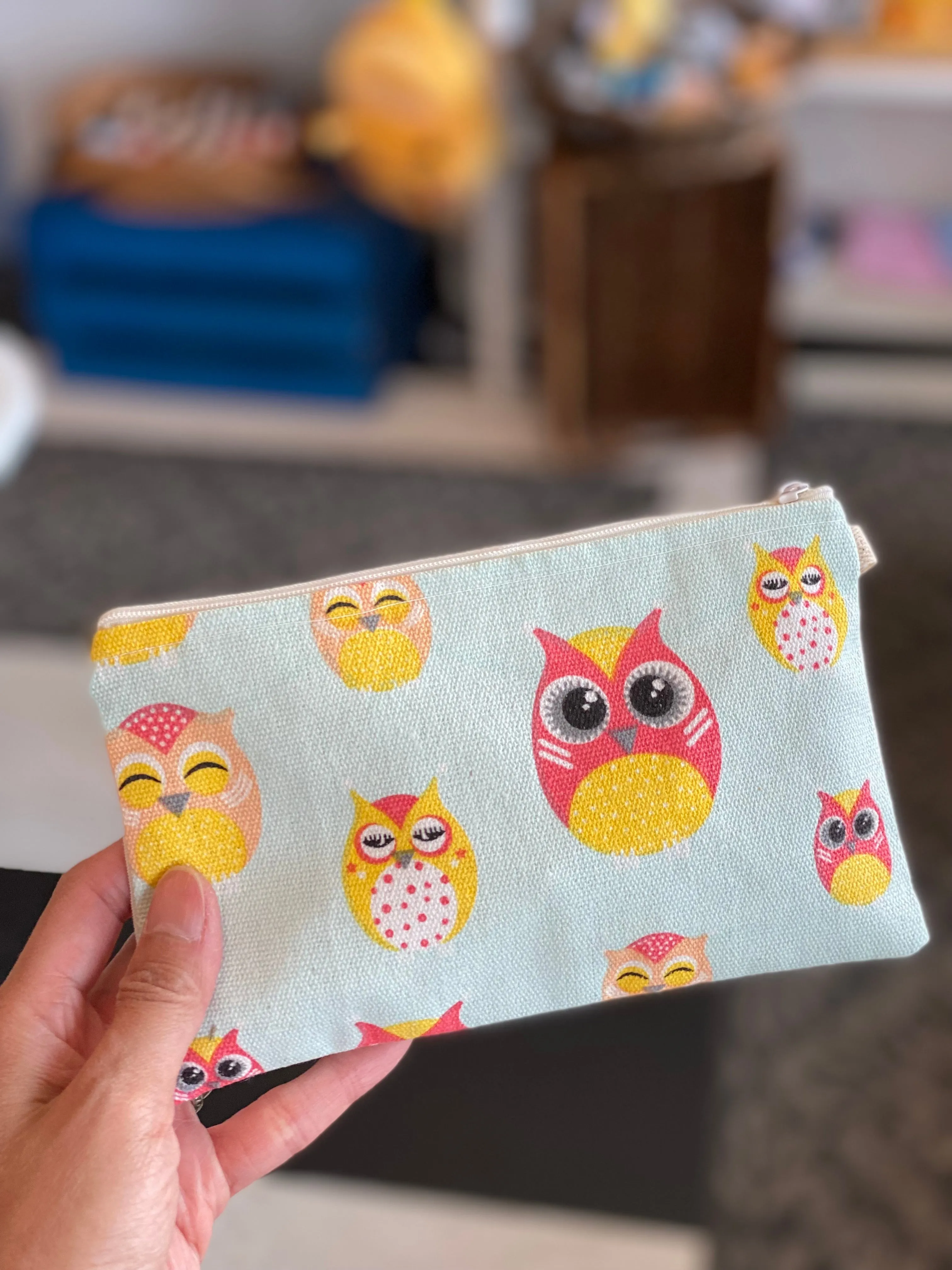 Handmade Cute Make Up/ Pencil Pouch with Wrist Strap