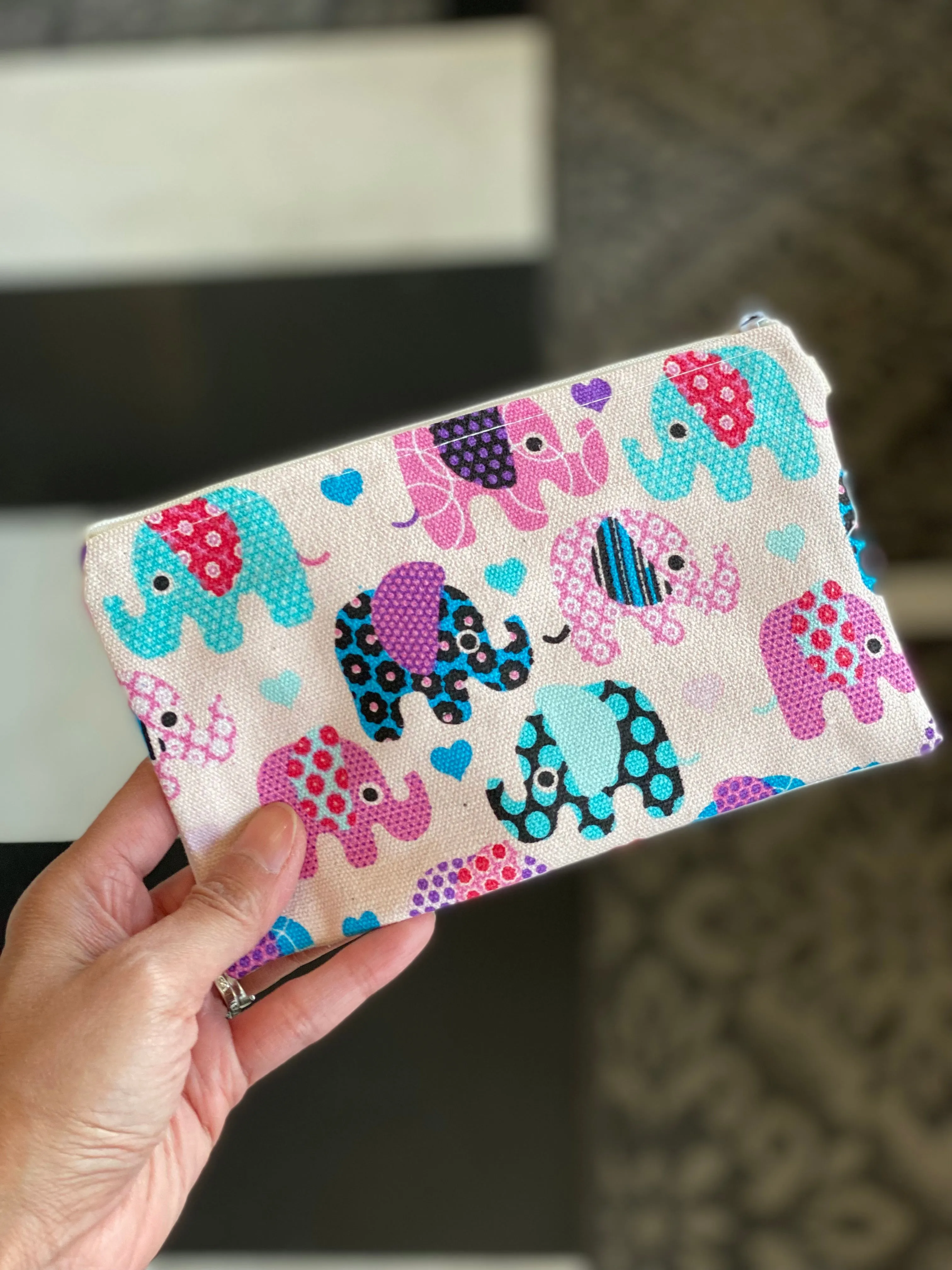 Handmade Cute Make Up/ Pencil Pouch with Wrist Strap