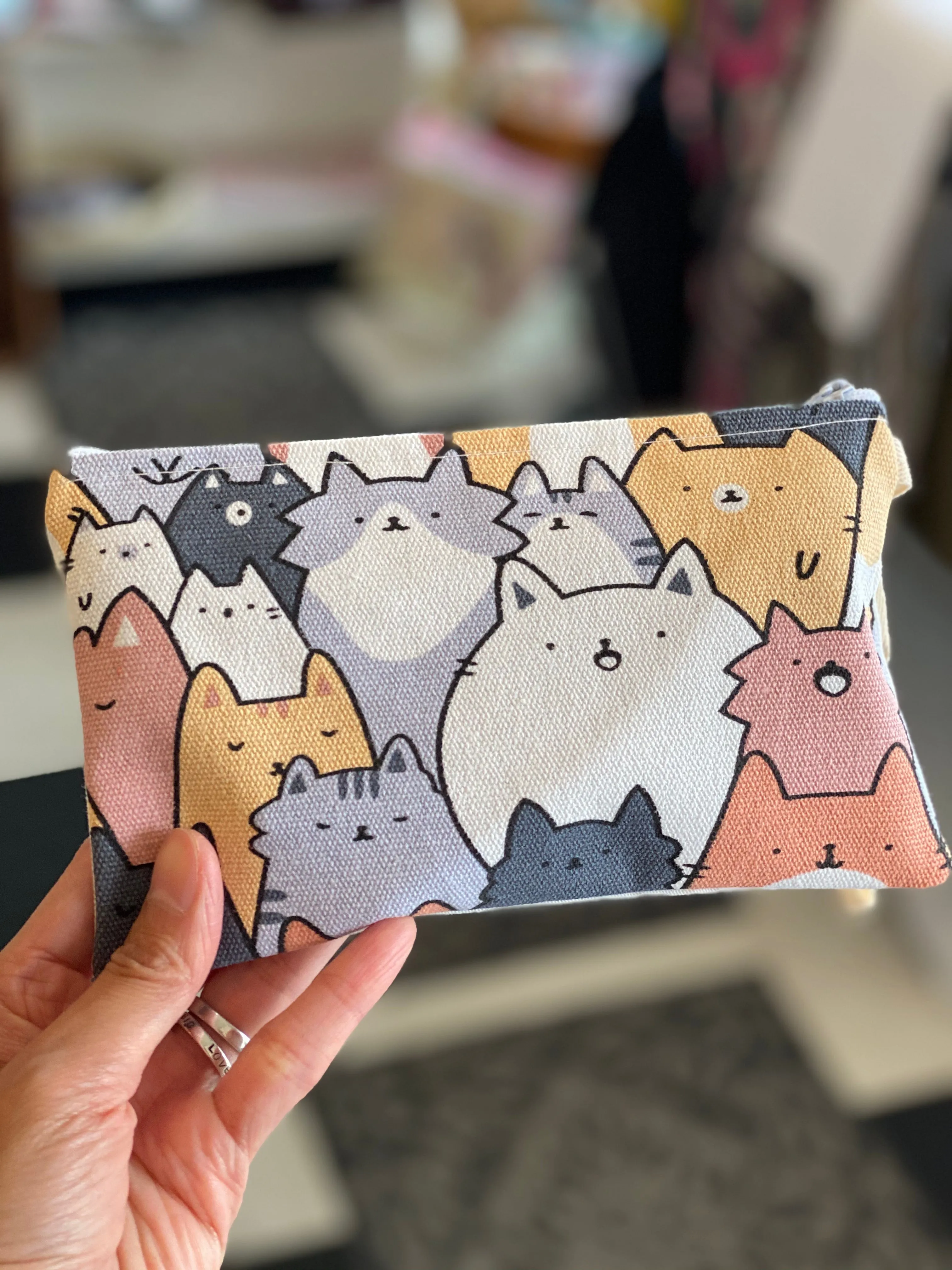 Handmade Cute Make Up/ Pencil Pouch with Wrist Strap