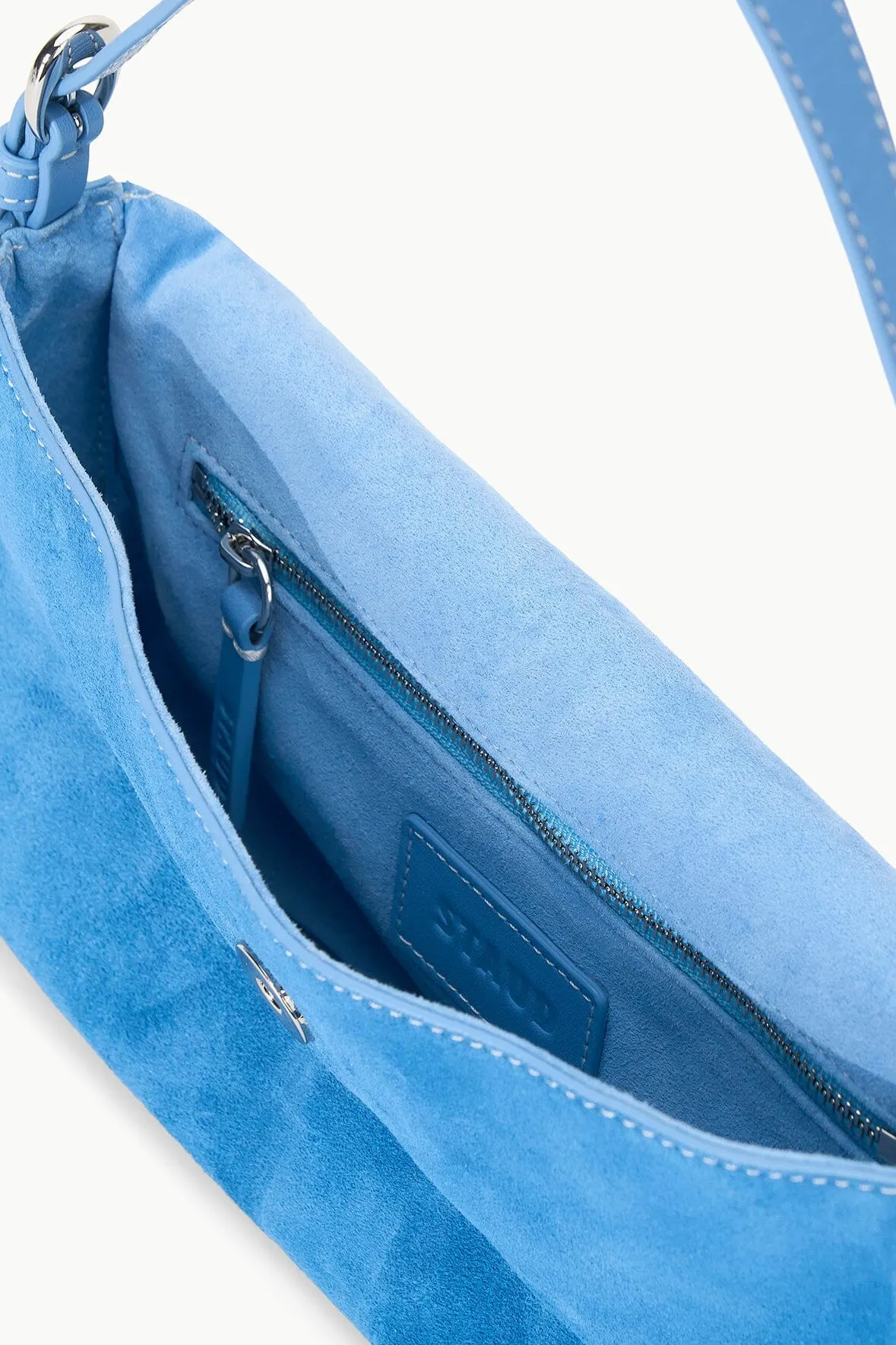 HARLOW BAG | STAUD BLUE SUEDE