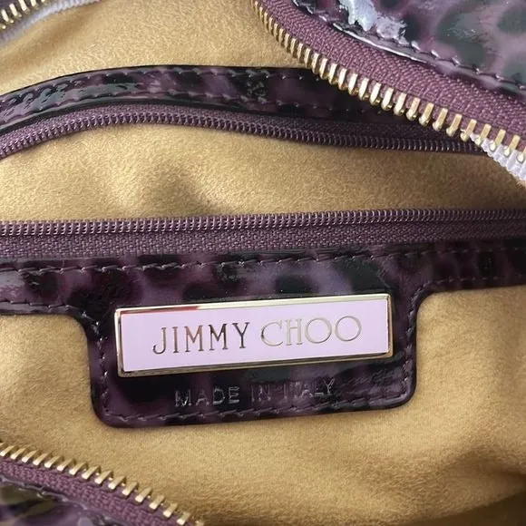 Jimmy ChooPurple Animal Print Patent Bag