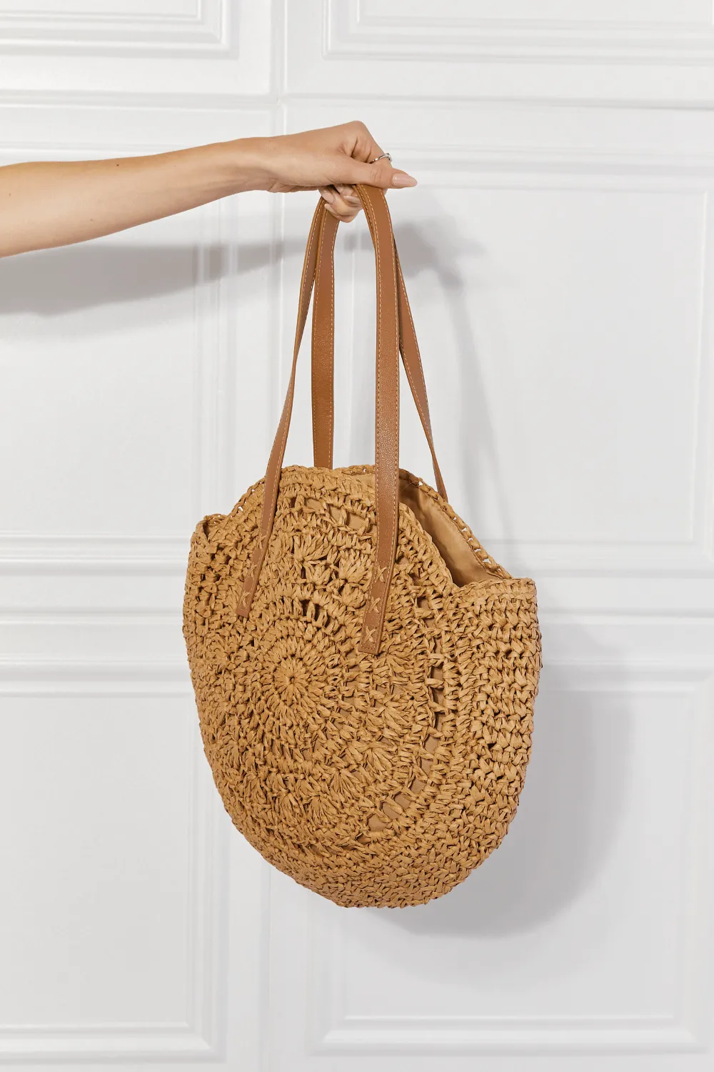 Justin Taylor C'est La Vie Crochet Handbag in Caramel