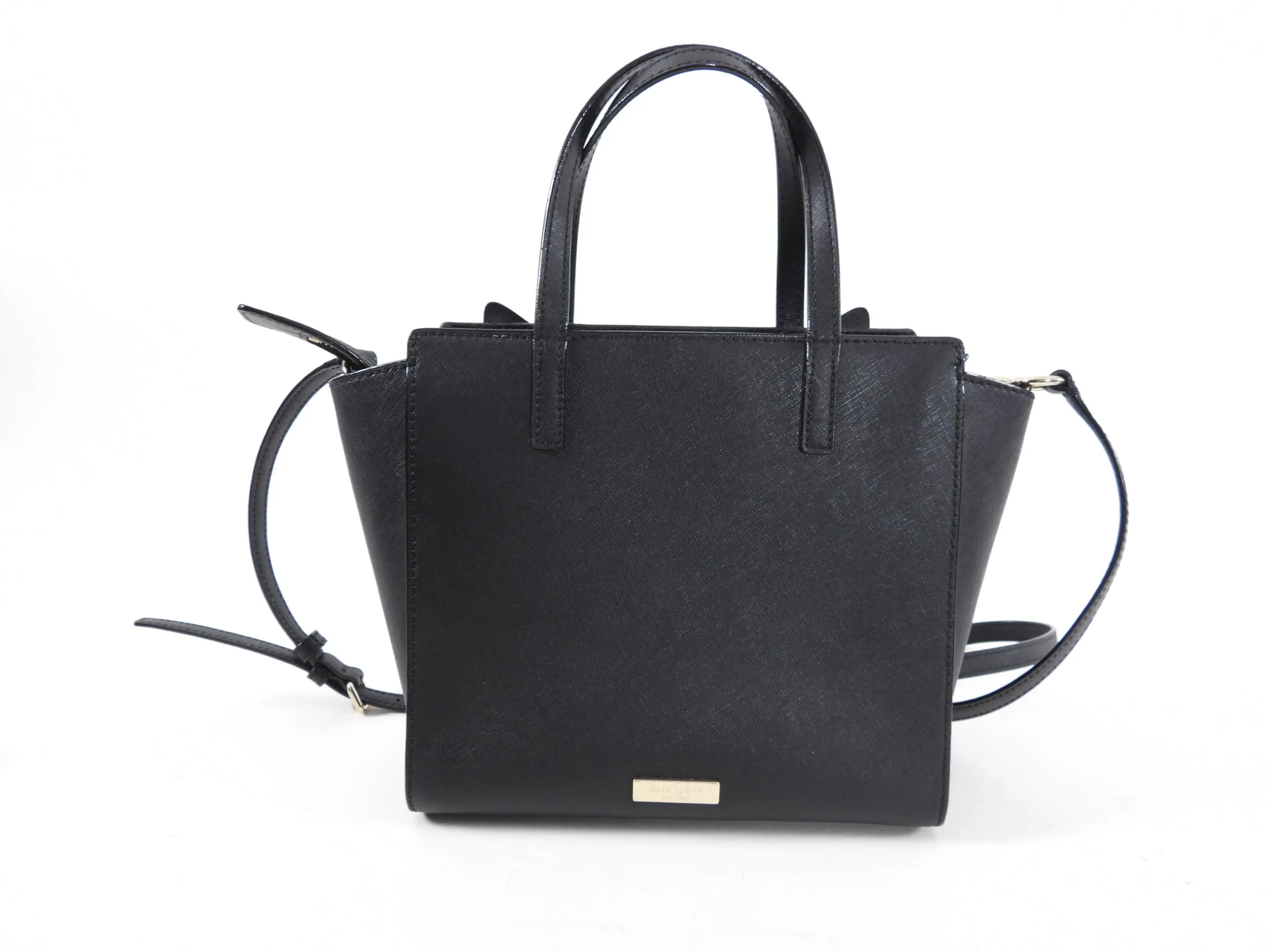 Kate Spade Black Leather Two-Way Cat Design Bag