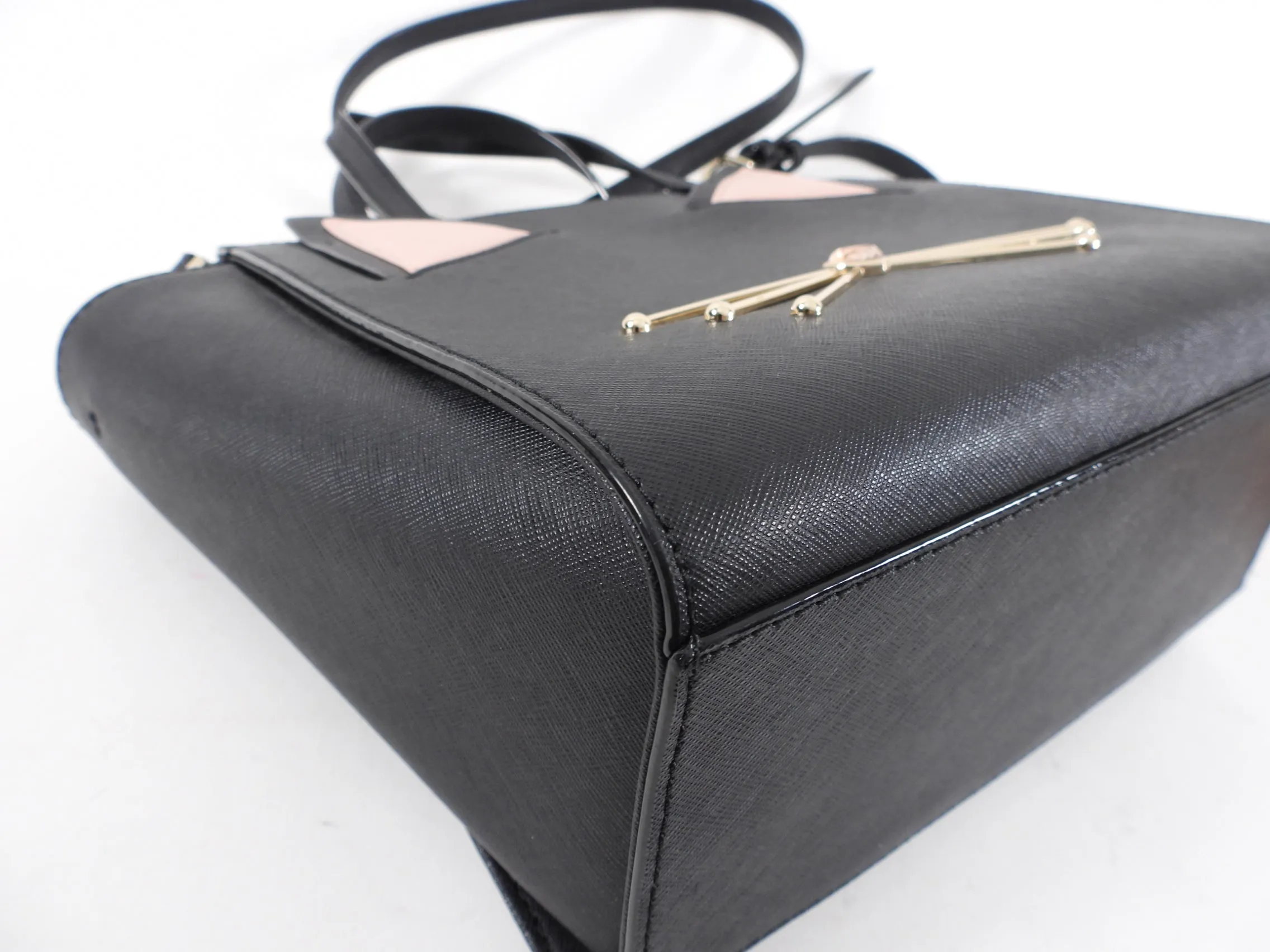 Kate Spade Black Leather Two-Way Cat Design Bag