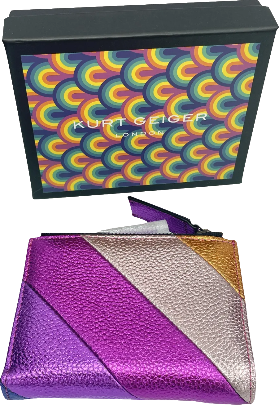 Kurt Geiger Multicoloured Metallic Rainbow Leather Mini Purse BNIB