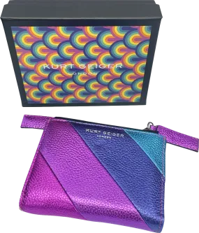 Kurt Geiger Multicoloured Metallic Rainbow Leather Mini Purse BNIB