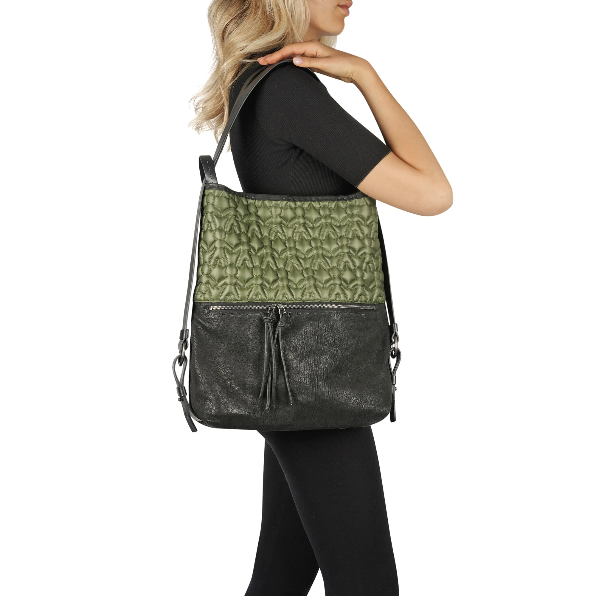 Lara Backpack L Omino Nylon Forest Green