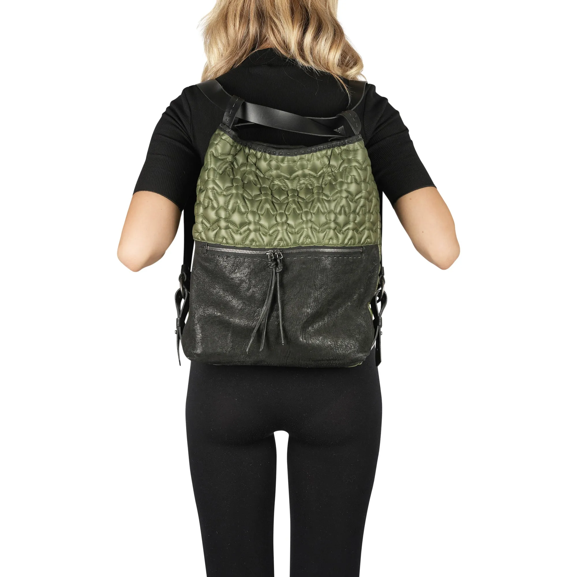 Lara Backpack L Omino Nylon Forest Green